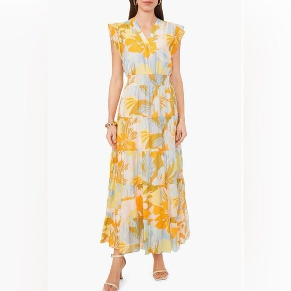 Vince Camuto Dresses & Skirts - Vince Camuto NWT Coastal Hues Color Ruffle Tiered Maxi Dress M